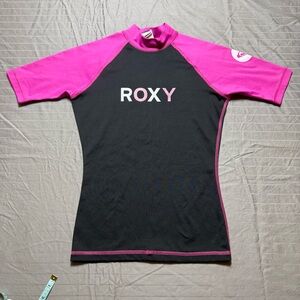 Roxy Heart Pink Logo Rash Guard Swim UV Shirt Sz 4